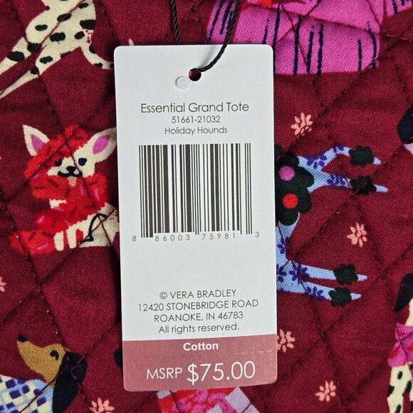 Vera Bradley Christmas  dog  Patterned Tote - Picture 4 of 13